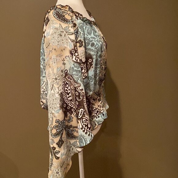 Cato Bell Sleeve Paisley Top Size XL long Sleeve - Picture 5 of 11